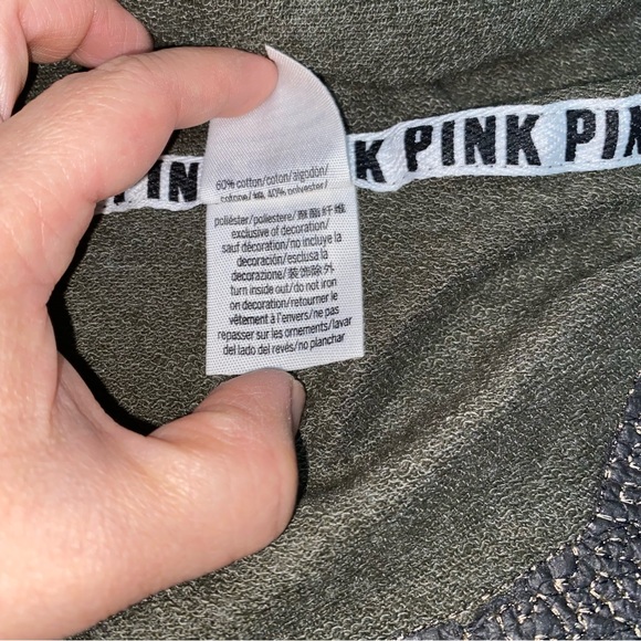 NWOT VS Pink Camo Hoodie with Rose Gold Sequins - Picture 13 of 16